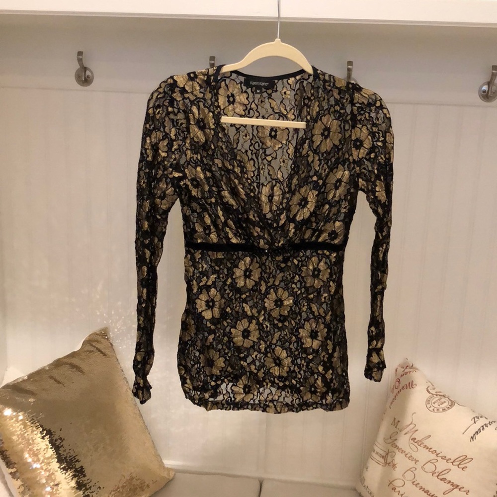Lace sheer Karen Kane blouse